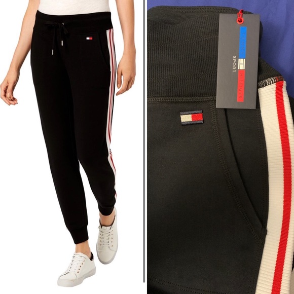 Tommy Hilfiger Pants - Tommy Hilfiger Womens Black Jogger Sweatpants Ath